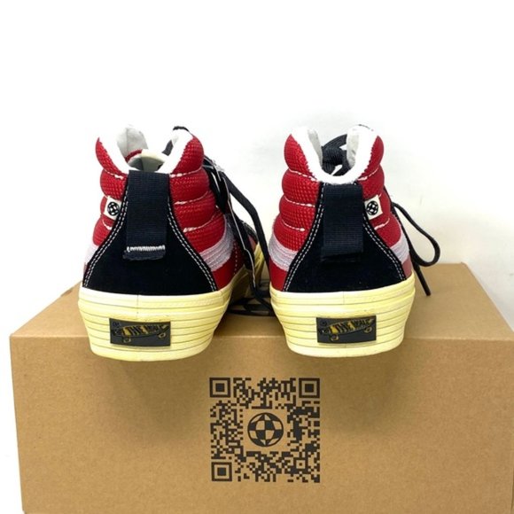 VANS Sk8-Hi Notchback Split VR3 Shoes Women Leather Red Black Canvas VN0A5FBH458 - Picture 6 of 9